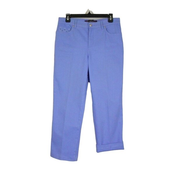 Gloria Vanderbilt Amanda Jeans 6 Short Blue Cotton Cropped Embroidered DAF43818F - Picture 1 of 12